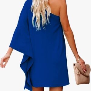 Cobalt Blue One Shoulder Dress